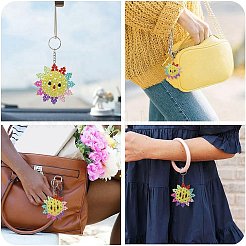 Porte-clés pendentif en perles en plastique&nbsp;HJEW-CJC0009-01P