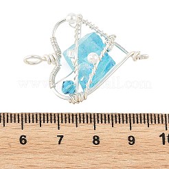 Pendentifs enveloppés de fil de cuivre de quartz naturel galvanisé&nbsp;PALLOY-TA00429-02
