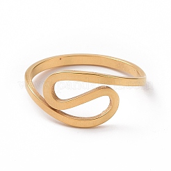 Anillo de acero inoxidable con revestimiento iónico (IP) 201 y forma de onda&nbsp;RJEW-J051-31G