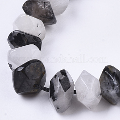 Natur schwarz Rutilquarz Perlen Stränge&nbsp;G-R462-11