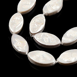 Hebras de cuentas de concha de agua dulce natural chapado&nbsp;SHEL-N026-228