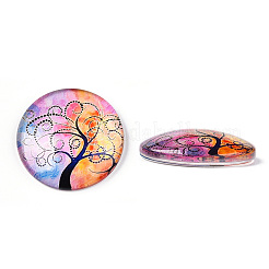 Halbrund / Dom Baummuster Glas flatback BlumeCabochons für DIY-Projekte&nbsp;GGLA-Q037-25mm-M28-09