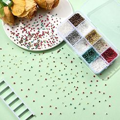 100g 10 Farben Glas Saatperlen&nbsp;SEED-YW0002-89A