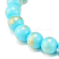 Natürliches Mashan-Jade-Stretcharmband mit runden Perlen&nbsp;BJEW-JB07970-02