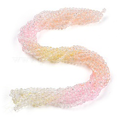 10 brin de perles de verre de couleur dégradé transparent&nbsp;GLAA-CJ0002-09C