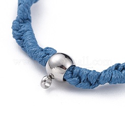 Pulseras de cuentas trenzadas de poliéster encerado coreano unisex ajustables&nbsp;BJEW-JB04669-04