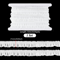 Ruban de dentelle plissée superposée 10 m 10 % élasthanne 90 % polyamide&nbsp;OCOR-GA0002-42C