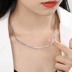 Collares de cadena de serpiente plana de acero inoxidable 304 que no se deslustran para mujer&nbsp;LS-NJEW-D058-05P