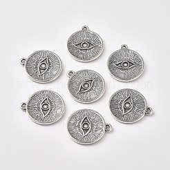 Tibetischer stil Aluminium Anhänger & Charms&nbsp;PALLOY-WH0067-56AS