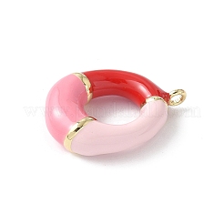 Pendentifs d'émail en laiton &nbsp;KK-E093-03G-O-01