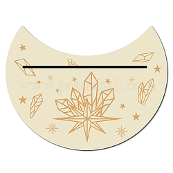 Porte-cartes en bois naturel pour tarot, présentoir pour outils de divination de sorcière, peachpuff, motif en étoile, 130x100x5mm
