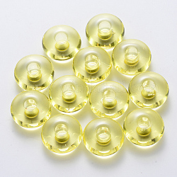 Transparent Acrylic Beads, Rondelle, Yellow, 19.5x9mm, Hole: 5.5mm