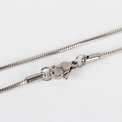 304 fabrication de collier de chaîne de serpent en acier inoxydable, avec fermoir pince de homard, couleur inoxydable, 17.7 pouce (45 cm)