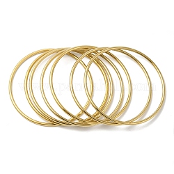 7 pz 304 set di braccialetti sottili in acciaio inossidabile, oro, diametro interno: 3 pollice (7.5 cm)