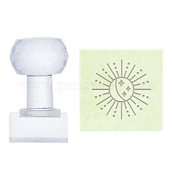 Klare Seifenstempel aus Acryl, Zubehör für Seifenformen zum Selbermachen, Rechteck, Sonnenmuster, 60x38x38 mm, Muster: 35x35 mm