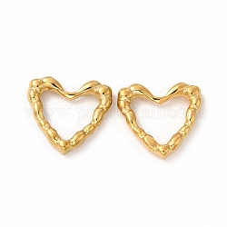 Ion Plating(IP) 304 Stainless Steel Linking Rings, Bumpy, Heart, Real 18K Gold Plated, 14x15x3mm, Inner Diameter: 8x10.5mm