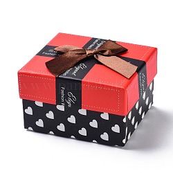 Scatole di gioielli di carta, scatole regalo, rettangolo, rosso, 90x82x55mm