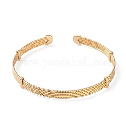 Латунные открытые браслеты-манжеты, несколько строк, золотые, широк: 5~7 мм, внутренний диаметр: 2-1/4 дюйм (5.75 см)