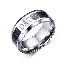 Anello in acciaio inox, anelli a fascia larga per uomo, parola, taglia 10 degli stati uniti, 8mm, diametro interno: 19.8mm