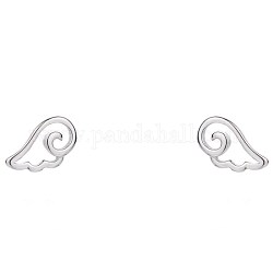 925 Sterlining Silver Ear Studs, Wing, Silver