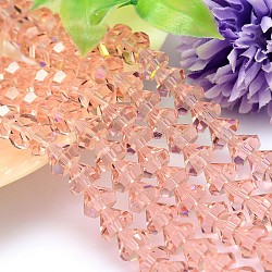 Faceted Cone Imitation Austrian Crystal Bead Strands, Grade AAA, PeachPuff, 10x8mm, Hole: 0.9~1mm, about 50pcs/strand, 15.7 inch