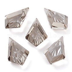 Embossed Glass Rhinestone Pendants, Faceted, Kite, Satin, 19x12x5.5mm, Hole: 1.2mm
