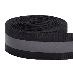 BENECREAT 25M Flat Reflective Polyester Ribbons, for Warning Tape, Black, 2 inch(50mm), about 27.34 Yards(25m)/Bag