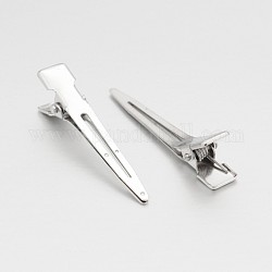 Accessori di clip alligatore per capelli di ferro, platino, 45x9x12mm