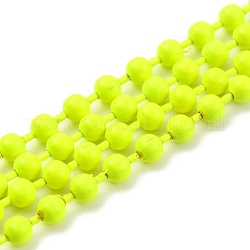 Handgefertigte Messingkugelketten, gelötet, mit Spule, grün gelb, 3 mm, 32.8 Fuß (10m)/Rolle