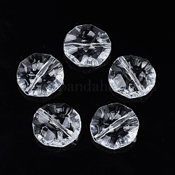 Transparent Acrylic Beads, Flat Round, Clear, 25x6.5mm, Hole: 1.8mm