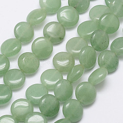 Natürlichen grünen Aventurin Perlen Stränge, Flachrund, 10x4 mm, Bohrung: 1 mm, ca. 42 Stk. / Strang, 16.1 Zoll (41 cm)
