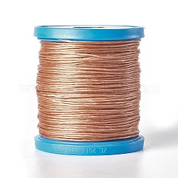 Cordons cirés ronds, cordon micro macramé, fil à coudre cuir polyester, pour la fabrication de bracelets, perlage, artisanat, reliure, Sandy Brown, 1mm, environ 87.48 yards (80 m)/rouleau