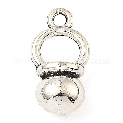 Tibetan Style Alloy Pendants, Ring, Antique Silver, 17x9x6mm, Hole: 1.8mm, about 625pcs/1000g
