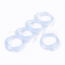 Кольца из прозрачной пластмассы, матовые, голубой, размер США 6 3/4 (17.1 мм)
