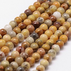 Fili di perline agata pazzesco naturale, tondo, 4mm, Foro: 1 mm, circa 89~98pcs/filo, 15 pollice