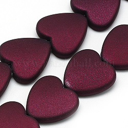 Acrilico perline stile gommata, cuore, rosso scuro, 20x20x6mm, Foro: 2 mm