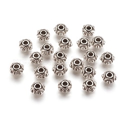 Tibetan Style Beads, Lead Free and Cadmium Free, Barrel, Antique Silver, 8x5mm, Hole: 2mm