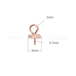 925 copa de plata esterlina., por medio perforó abalorios, oro rosa, 3mm, agujero: 2 mm, pin: 0.7 mm