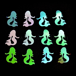 Confettis de dispersion de table en plastique de couleur arc-en-ciel, pour les décorations de fête d'halloween, forme de sirène, colorées, 13x8mm, 6000 pcs /sachet 