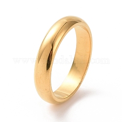 201 anillo liso de acero inoxidable para mujer, dorado, diámetro interior: 17 mm