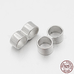 Rhodium Plated 925 Sterling Silver Multi-Strand Links, Spacer Bars, Platinum, 7x4x2.5mm, Hole: 3mm