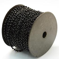 Opaques Rocailles cordons, avec des câblés en polyester, avec des bobines de couleur aléatoire et des cordes en nylon, noir, 3mm, environ 100yards/rouleau (300pied/rouleau)