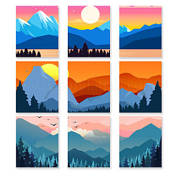 SUPERDANT Landscape Canvas Wall Poster Natural Wall Art Prints Poster Artwork Geometric Abstraction for Living Kids Room Bedroom Office Wall Decoration No Framed Picture Decor Panel Set of 9