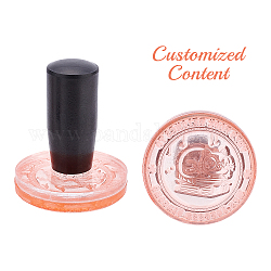 GLOBLELAND Custom Acrylic Rubber Stamp Vintage Stamp Seal Personalized Clear Acrylic Stamps with Plastic Handle for DIY Scrapbooking Envelope Card Making