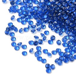 Cabochons zirconi, sfaccettato diamante, blu scuro, 1.3x1mm