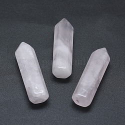 Natural Rose Quartz Pointed Beads, Healing Stones, Reiki Energy Balancing Meditation Therapy Wand, No Hole/Undrilled, For Wire Wrapped Pendant Making, Bullet, 36.5~40x10~11mm