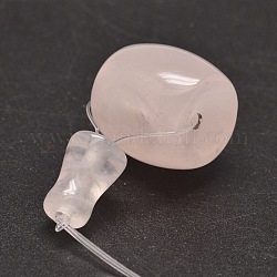 Quarzo rosa naturale della pietra preziosa 3 buche perline guru per la produzione di gioielli buddista, perle forate a T., 18x18mm, Foro: 2 mm