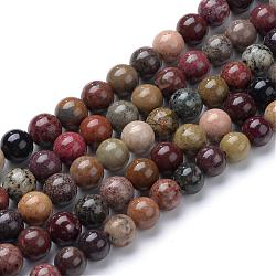 Brins de perles de pierre de rivière naturelle, ronde, 12mm, Trou: 1mm, Environ 34 pcs/chapelet, 15.7 pouce