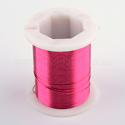 Alambre de joyería de cobre redondo, de color rosa oscuro, 26 calibre, 0.4mm, aproximadamente 98.42 pie (30 m) / rollo
