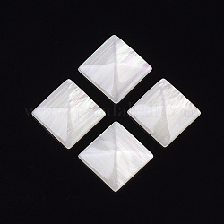 Resin Cabochons, Imitation Shell, Square, Antique White, 16.5x16.5x5mm